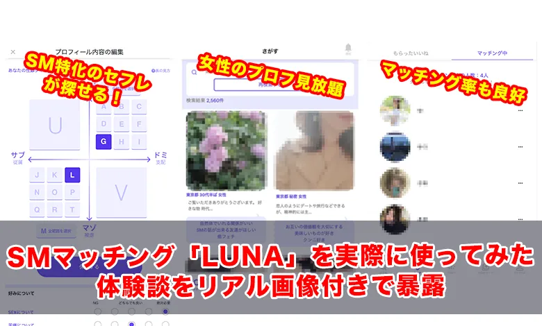SMマッチング「LUNA（ルナ）」の口コミ・評判・体験談