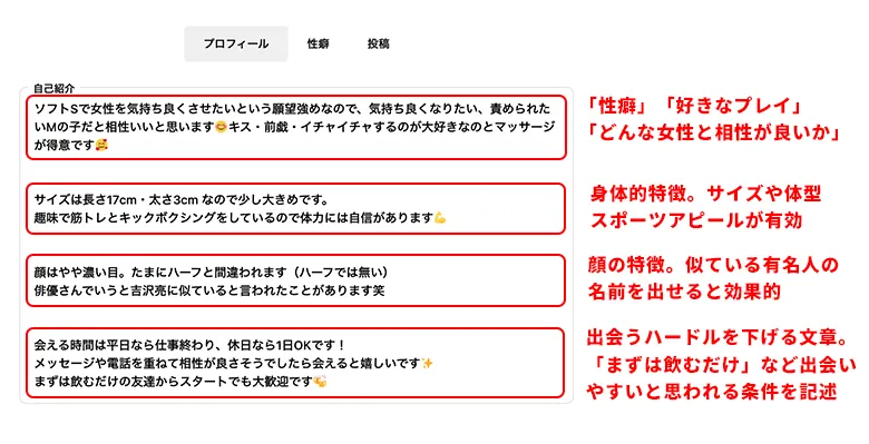 性癖マッチングのプロフィールの書き方